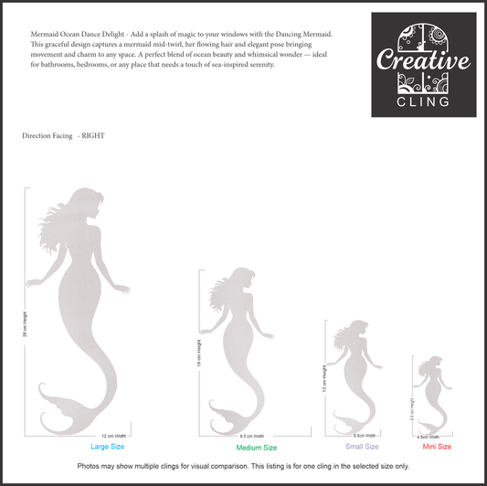 Under the Sea Collection - Mermaids - Frosted Window Cling - Left or Right Facing