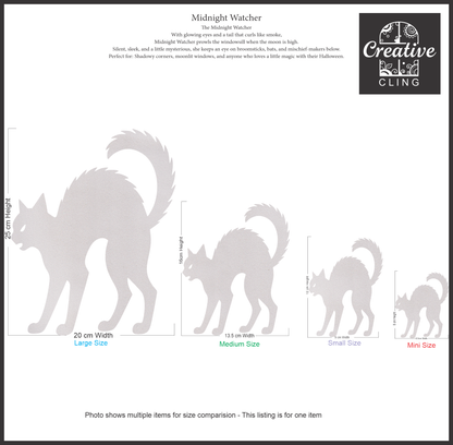 Halloween Magic - Spooky Ghosts  and Scary Cats -  Frosted Window Clings