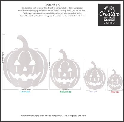 Halloween Magic - Pumpkins and Bats  -  Frosted Window Clings