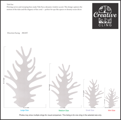 Under the Sea Collection - Coral - Frosted Window Cling - Left or Right Facing
