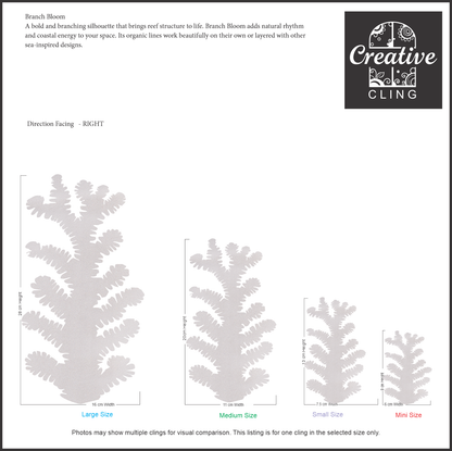 Under the Sea Collection - Coral - Frosted Window Cling - Left or Right Facing