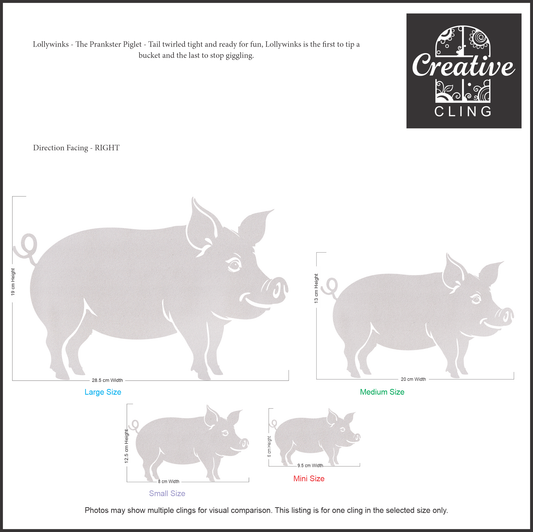 Farmyard Friends - Oink & Tumble – Pigs - Frosted window Clings