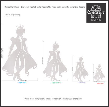 Magical and Mystical  - Royal Dreams – Prince & Princess  Frosted Window Cling - Left or Right Facing