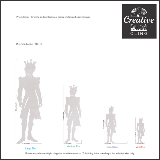 Magical and Mystical  - Royal Dreams – Prince & Princess  Frosted Window Cling - Left or Right Facing