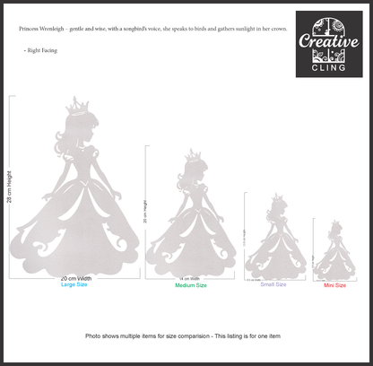 Magical and Mystical  - Royal Dreams – Prince & Princess  Frosted Window Cling - Left or Right Facing