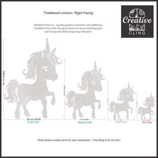 Magical and Mystical  -  Unicorns - Frosted Window Cling - Left or Right Facing
