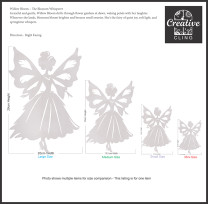 Magical and Mystical  - Whimsical Fairies - Frosted Window Cling - Left or Right Facing