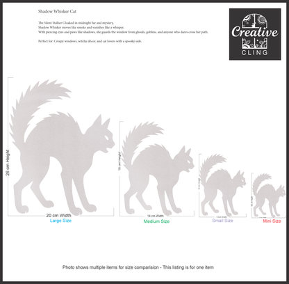 Halloween Magic - Spooky Ghosts  and Scary Cats -  Frosted Window Clings